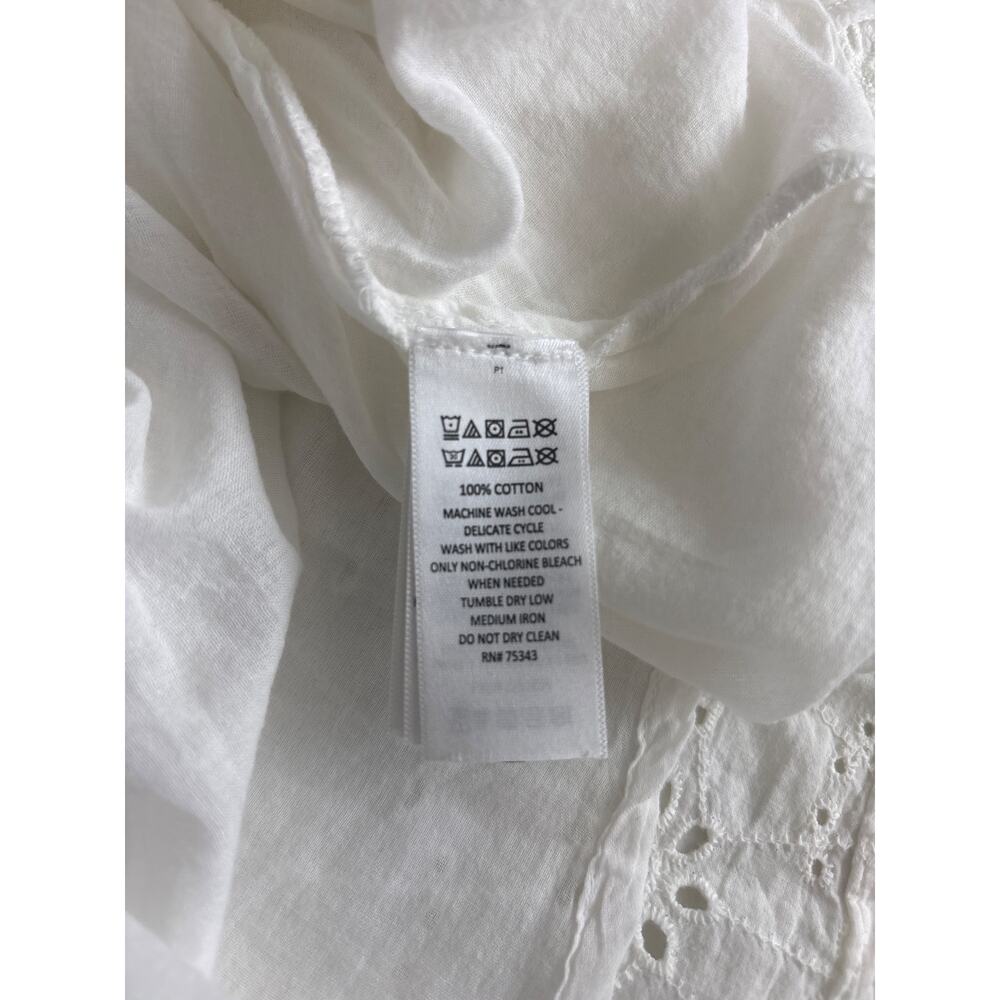 Nicole Miller White Eyelet Dress With Ruched Waist Size Small - Picture 6 of 9
